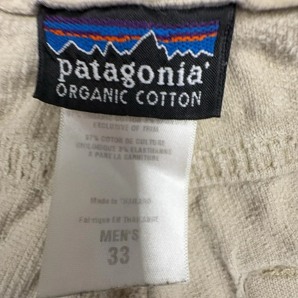 Patagonia Pants Mens 33x31 Beige Organic Cotton Corduroy Stretch 5-Pocket
